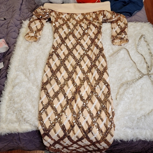 Dress the population sequin off the shoulders' dress size XS - Picture 3 of 14
